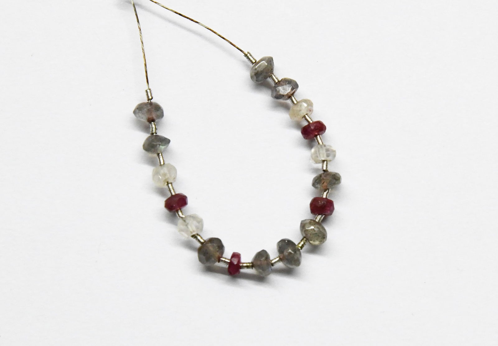 NATURAL MULTI GEMSTONE BEADS FACETED RONDELLE 3.5 - 4.5 MM, 17 PCS (1 of 1)