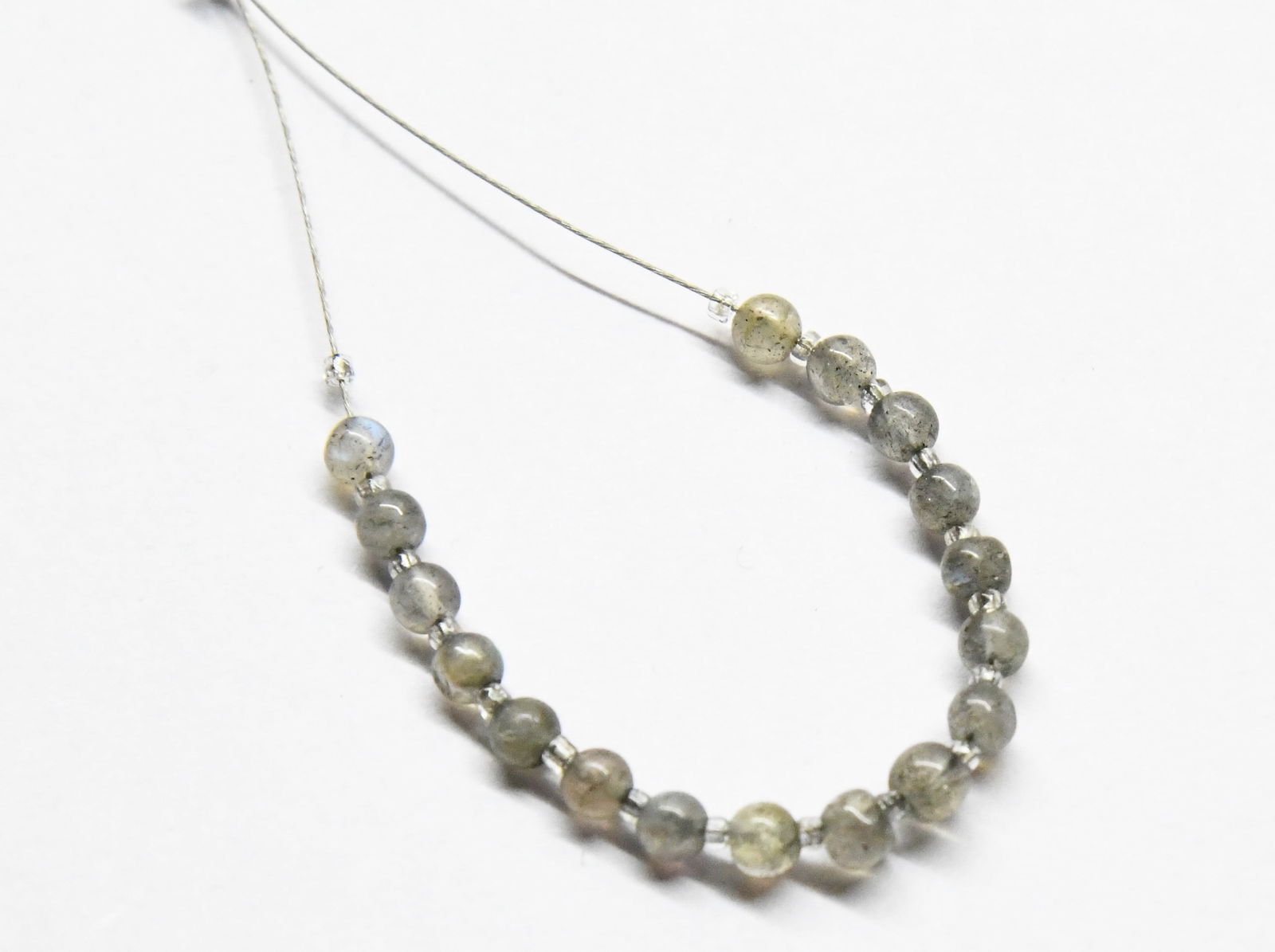 NATURAL LABRADORITE BEADS ROUND 3.5 - 4 MM 17 PCS (1 of 1)