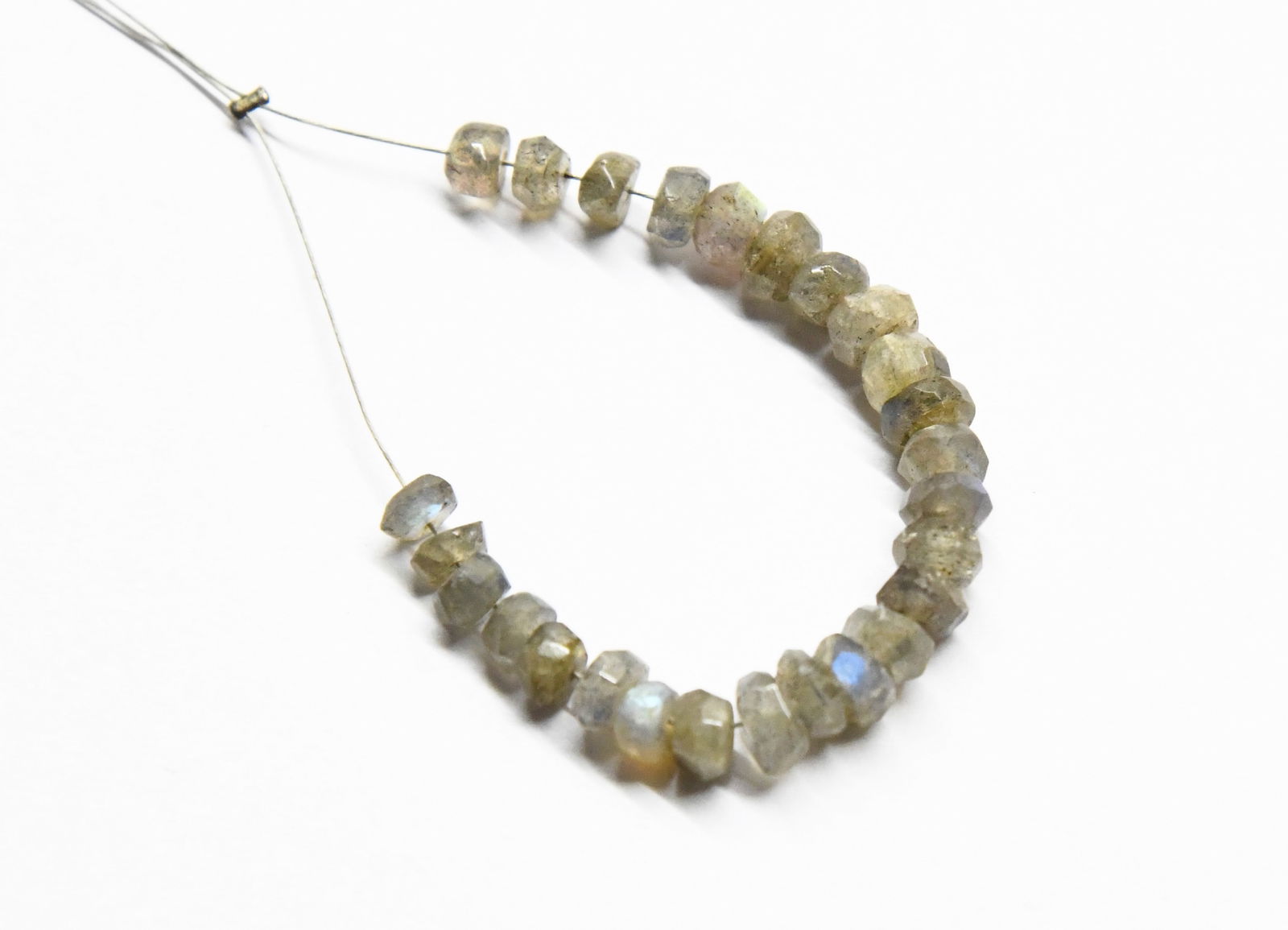 NATURAL LABRADORITE BEADS FACETED RONDELLE 4 - 5.5 MM 31 PCS (1 of 1)