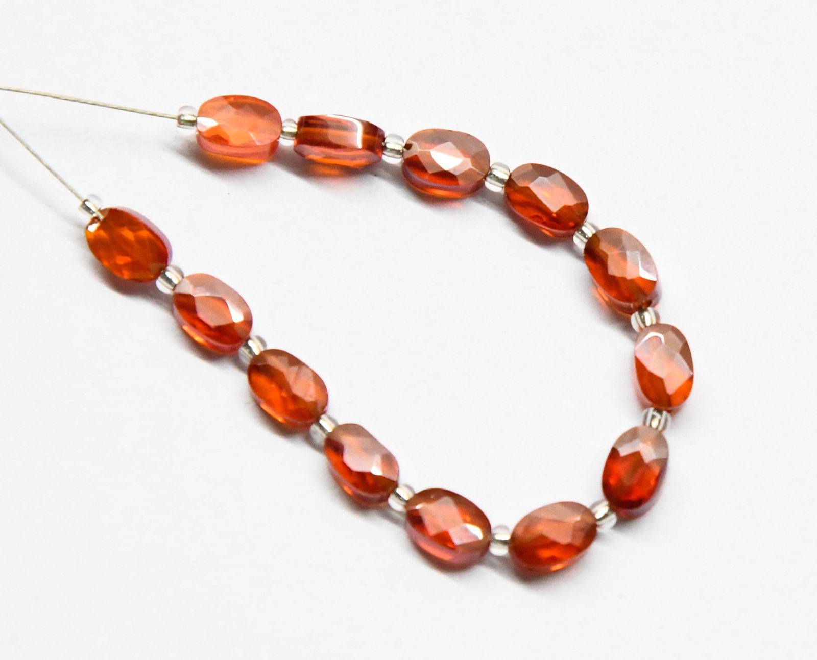 NATURAL CUBIC ZIRCONIA BEADS FACETED OVAL 4X6 - 4X6 MM 13 PCS (1 of 1)