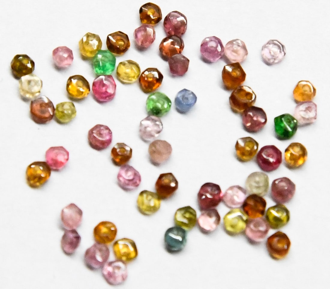 NATURAL MULTI DISCO BEADS FACETED RONDELLE 2 MM 100 PCS (1 of 1)