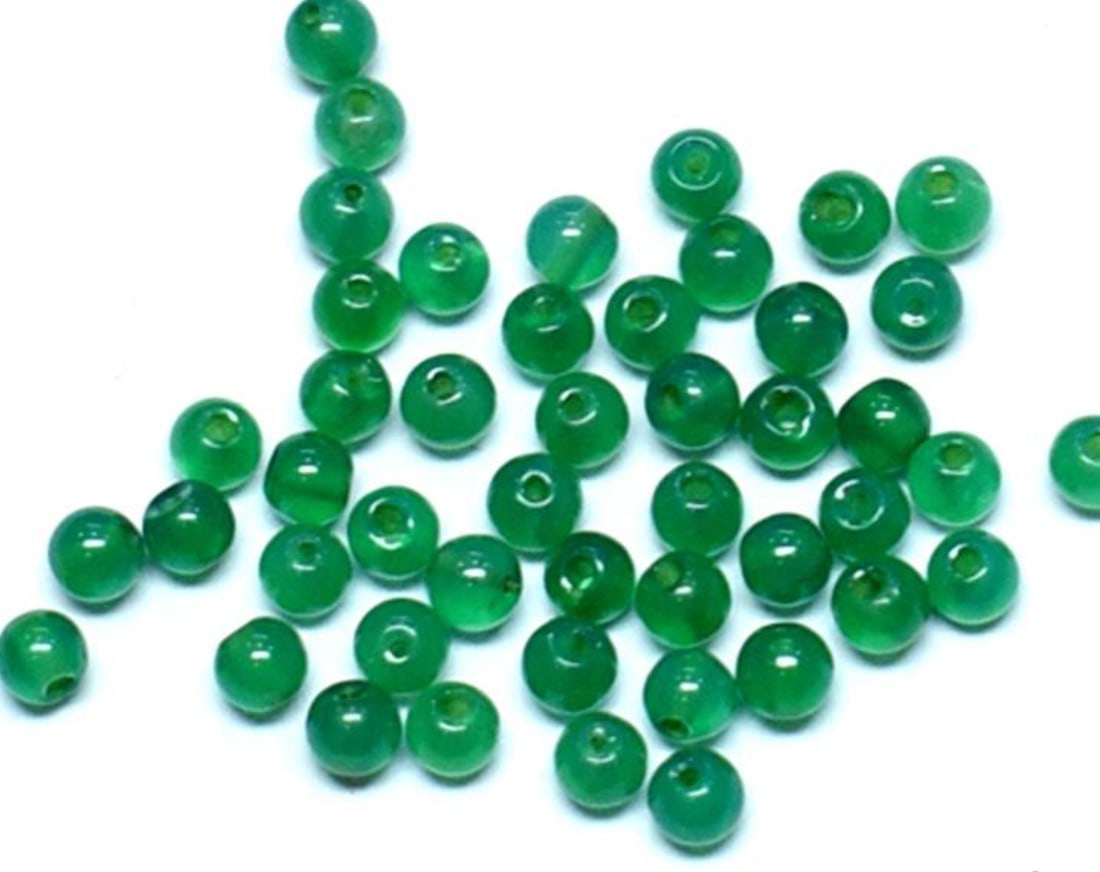 NATURAL GREEN ONYX BEADS ROUND 3 MM - 50 PCS (1 of 1)