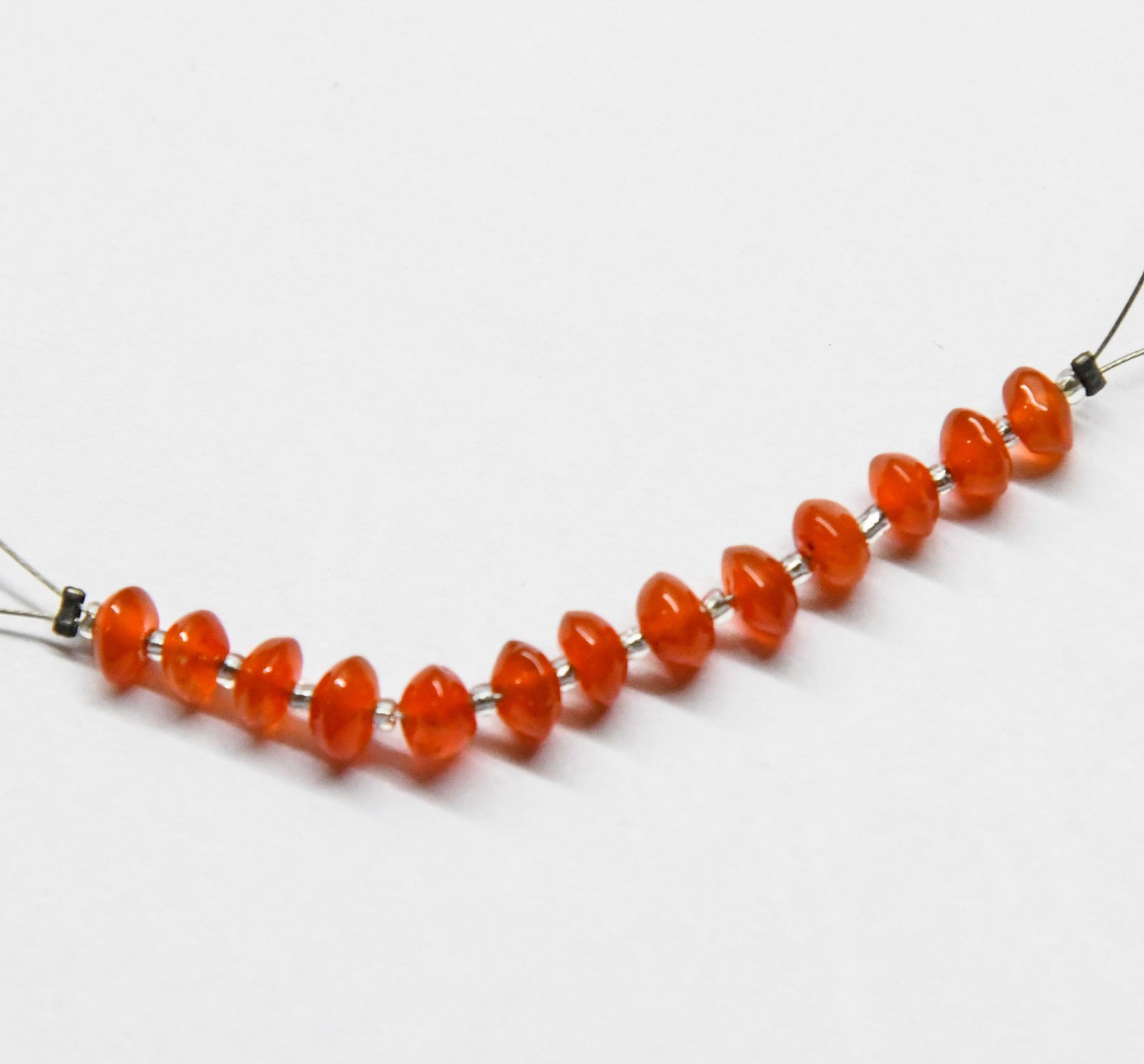 NATURAL CARNELIAN BEADS RONDELLE 4.5 - 5 MM 13 PCS (1 of 1)