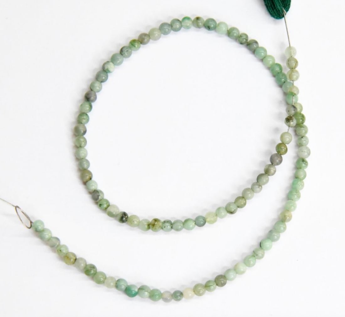 NATURAL EMERALD BEADS ROUND 2.5 - 3 MM, 10" STRAND (1 of 1)