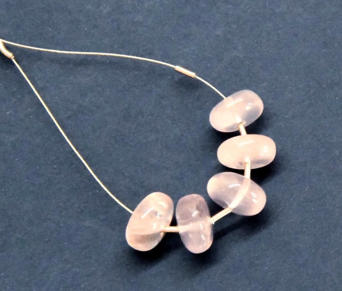 NATURAL ROSE QUARTZ BEADS RONDELLE 9.5 - 10 MM, 5 PCS: These are natural, earth mined and hand crafted with precision. Stone: Rose Quartz, Stone Shape: Rondelle, Stone Size: 9.5 - 10 mm, Width: 4 - 5 mm, Weight: approx. 20 carats. The photographs are gene