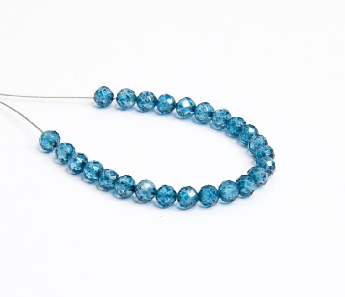 NATURAL APATITE (COATED) BEADS FACETED ROUND 25 PCS, 3.5 MM (2 TASSELS) (1 of 2)