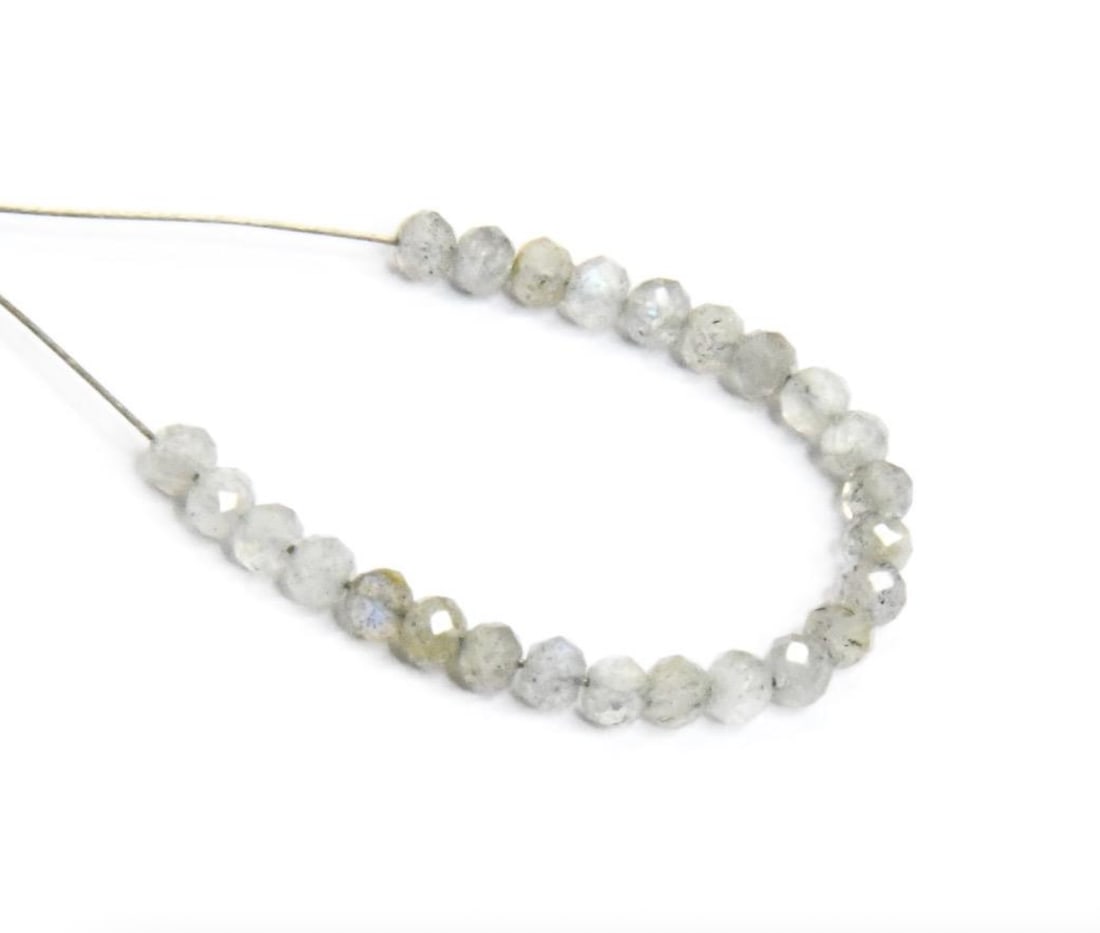 NATURAL LABRADORITE BEADS FACETED ROUND 2.5 MM, 25 PCS (1 of 2)