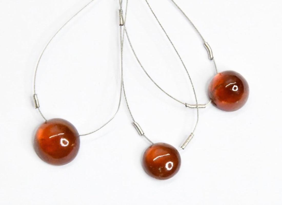NATURAL HESSONITE GARNET BEADS CABOCHON 8.5 - 10.5 MM, 3 PCS: These are natural, earth mined and hand crafted with precision. Stone: Hessonite Garnet, Stone Shape: Cabochon, Stone Size: 8.5 - 10.5 mm, Width: 4 - 6.5 mm, Weight: approx. 15 carats. The photographs