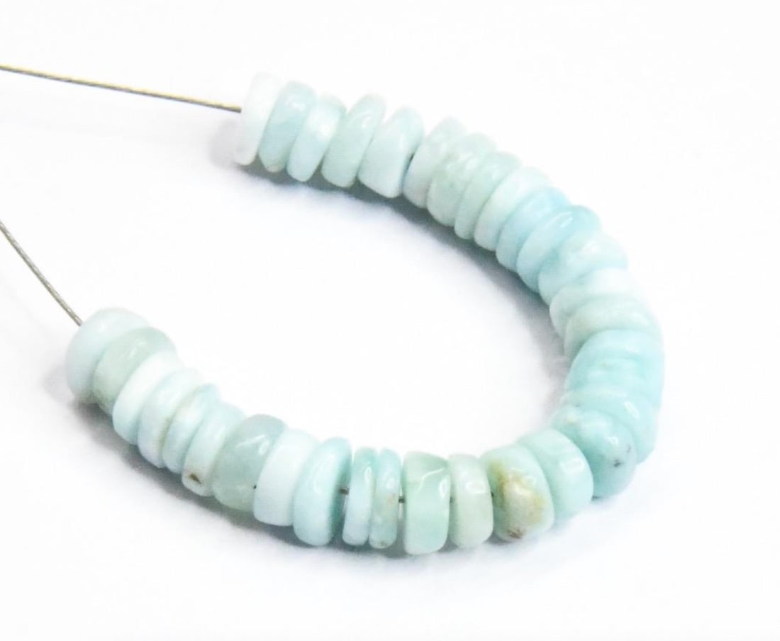 NATURAL LARIMAR BEADS TYRE 4 - 4.5 MM, 33 PCS (1 of 2)