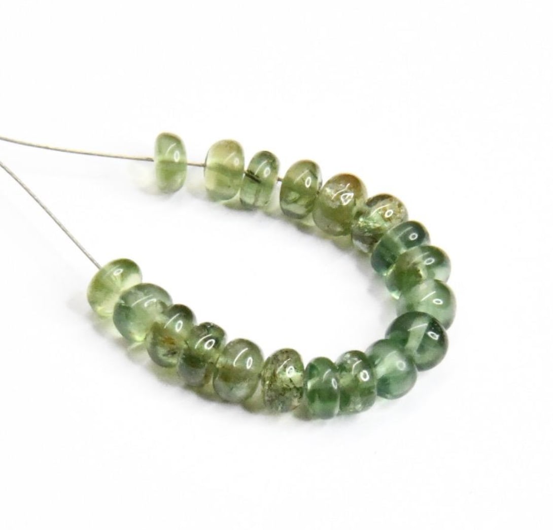 NATURAL SERPENTINE BEADS RONDELLE 4.5 - 5 MM, 19 PCS (1 of 2)