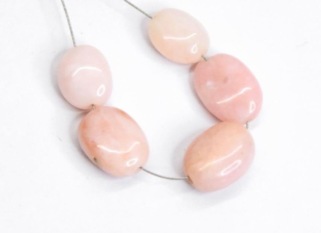 NATURAL PINK OPAL BEADS OVAL 7X9 - 8X11 MM, 5 PCS (1 of 1)