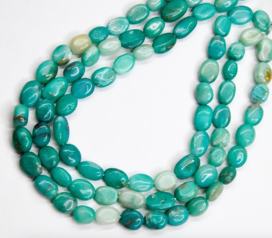 NATURAL PERUVIAN OPAL BEADS OVAL 6.5X8.5 - 8.5X13 MM, 12.5" STRAND (1 of 2)