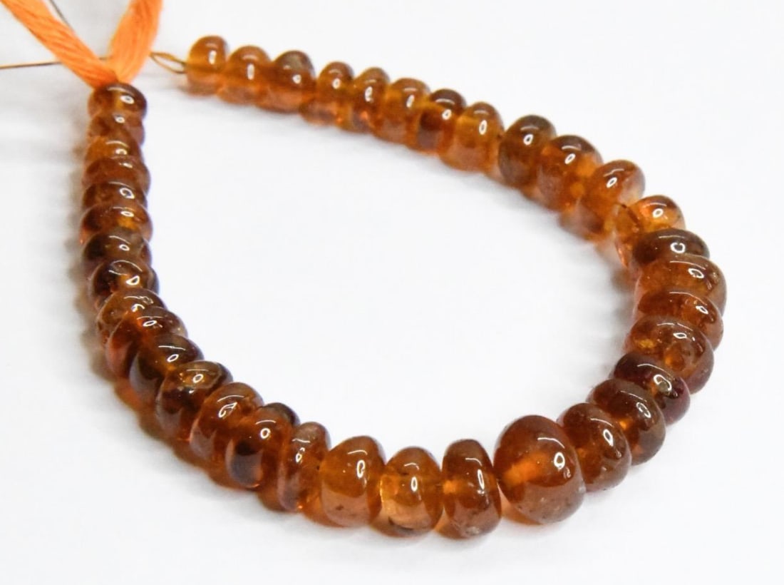NATURAL HESSONITE GARNET BEADS RONDELLE 5 - 8.5 MM, 5" STRAND (1 of 2)