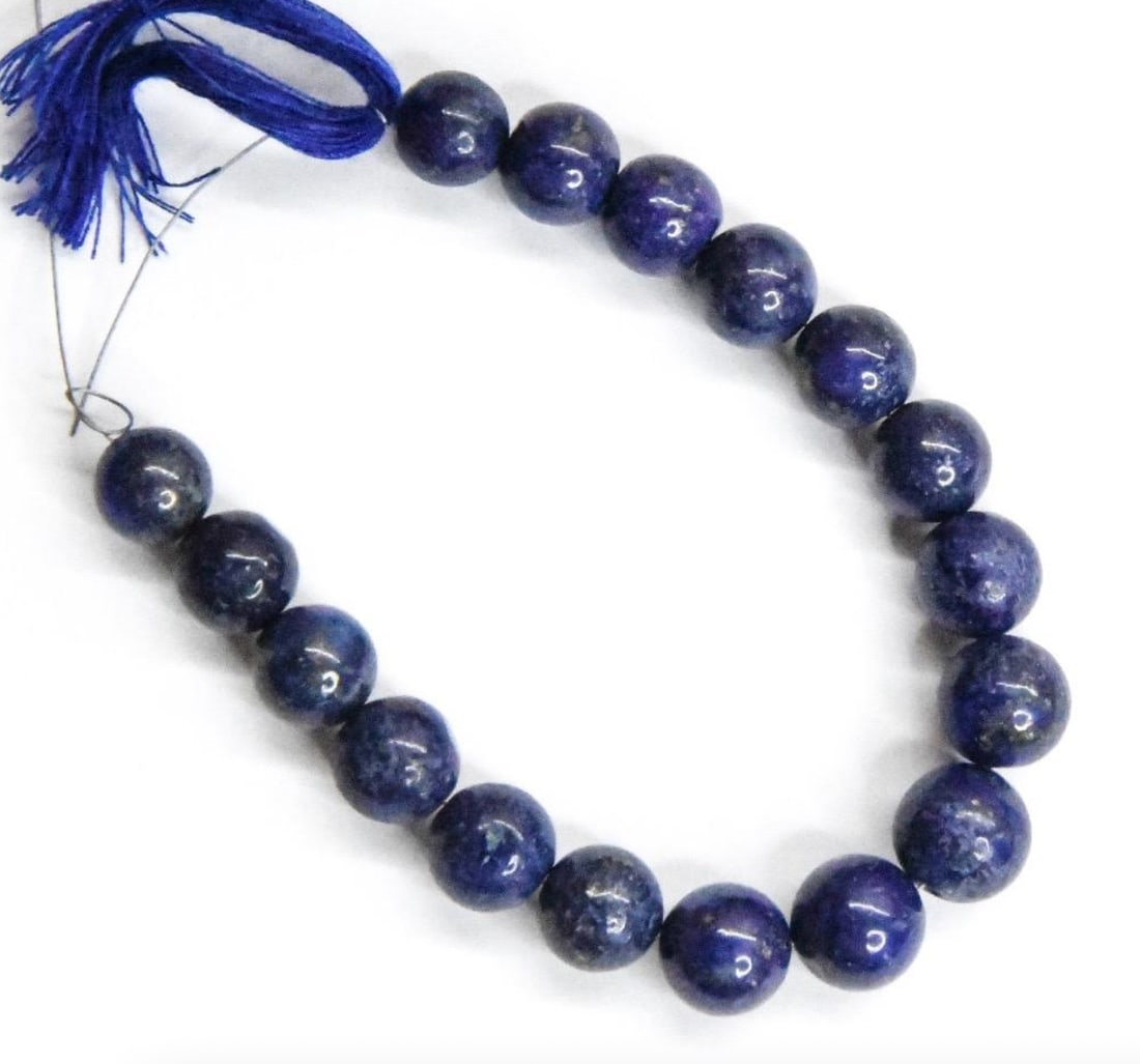 NATURAL LAPIS BEADS ROUND 8 - 10 MM, 5.5" STRAND (1 of 1)