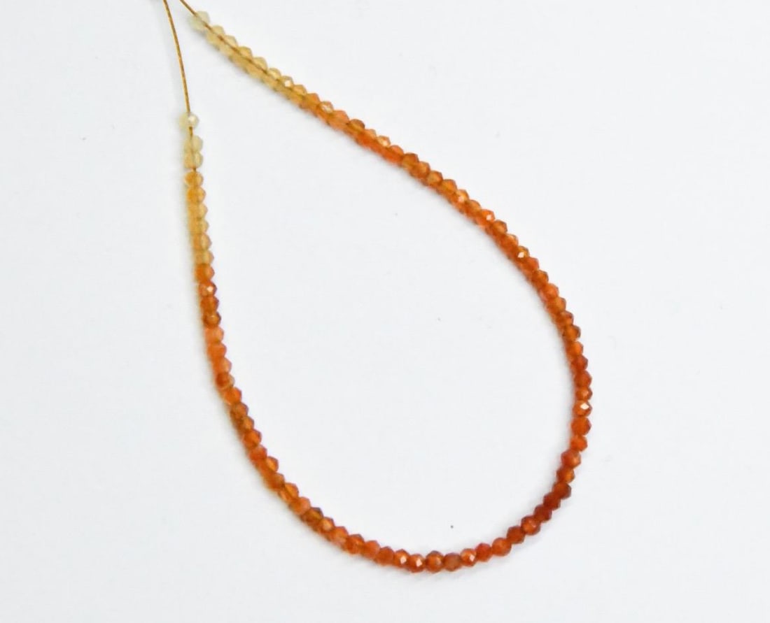 NATURAL CARNELIAN BEADS FACETED ROUND 2 MM, 84 PCS: These are natural, earth mined and hand crafted with precision. Stone: Carnelian, Stone Shape: Faceted Round, Stone Size: 2 mm, Weight: approx. 3 carats. The photographs are generally enlarged to show