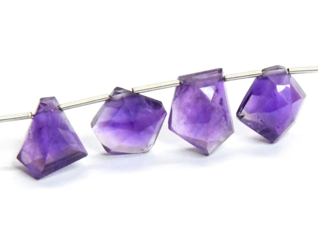 NATURAL AMETHYST BEADS FACETED FANCY 10X13 - 10X13 MM, 4 PCS (1 of 2)