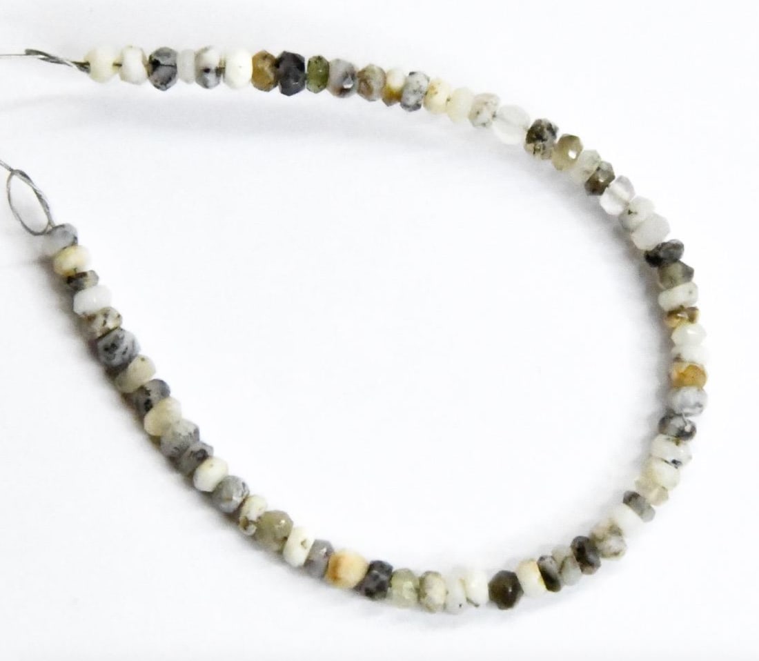 NATURAL DENDRITE OPAL BEADS FACETED RONDELLE 4.5 MM, 4.5" STRAND (1 of 1)