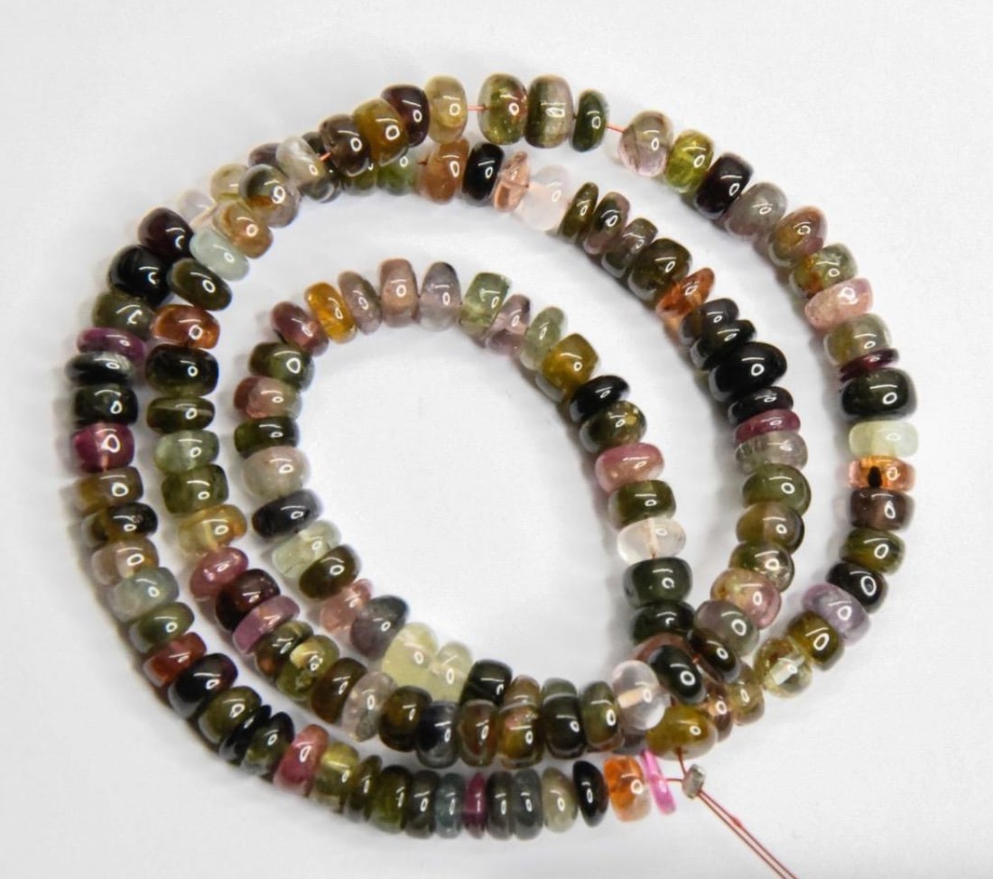 NATURAL MULTI TOURMALINE BEADS RONDELLE 5 - 5.5 MM, 15" STRAND (1 of 1)