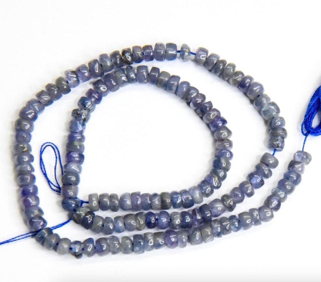 NATURAL TANZANITE BEADS RONDELLE 3.5 - 4 MM, 10.5" STRAND (1 of 1)