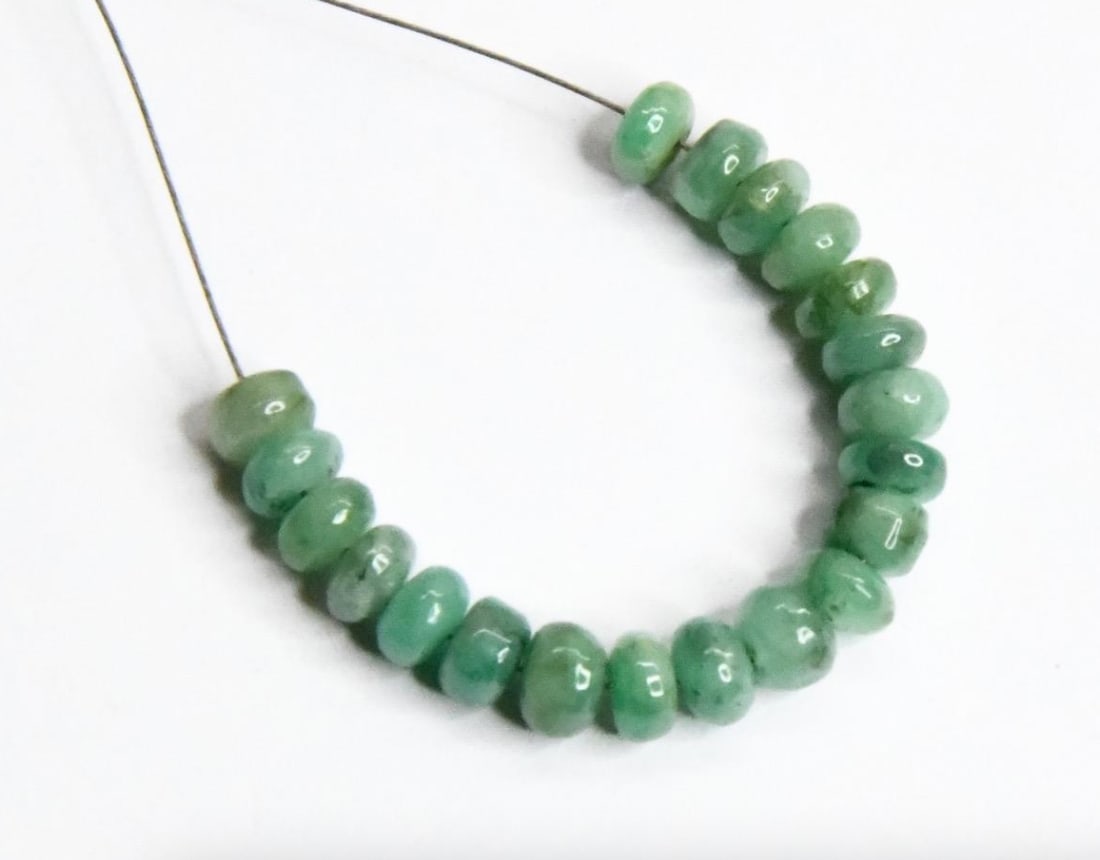NATURAL EMERALD BEADS RONDELLE 4.5 MM, 20 PCS (1 of 1)