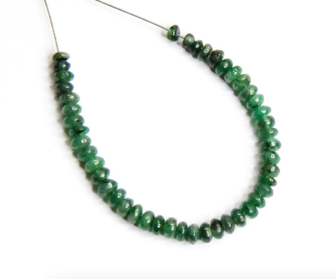 NATURAL EMERALD BEADS RONDELLE 2.5 - 3 MM, 45 PCS (1 of 1)