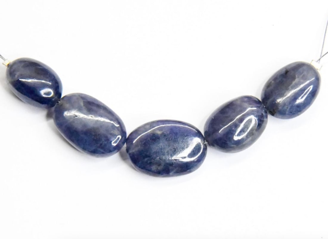 NATURAL IOLITE BEADS OVAL 10X14 - 13X18 MM, 5 PCS (1 of 1)