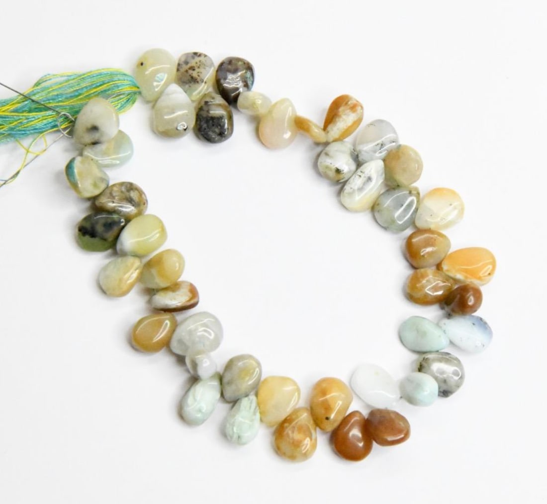 NATURAL PERUVIAN OPAL BEADS PEAR 6X9 - 7X10 MM, 7" STRAND (1 of 1)