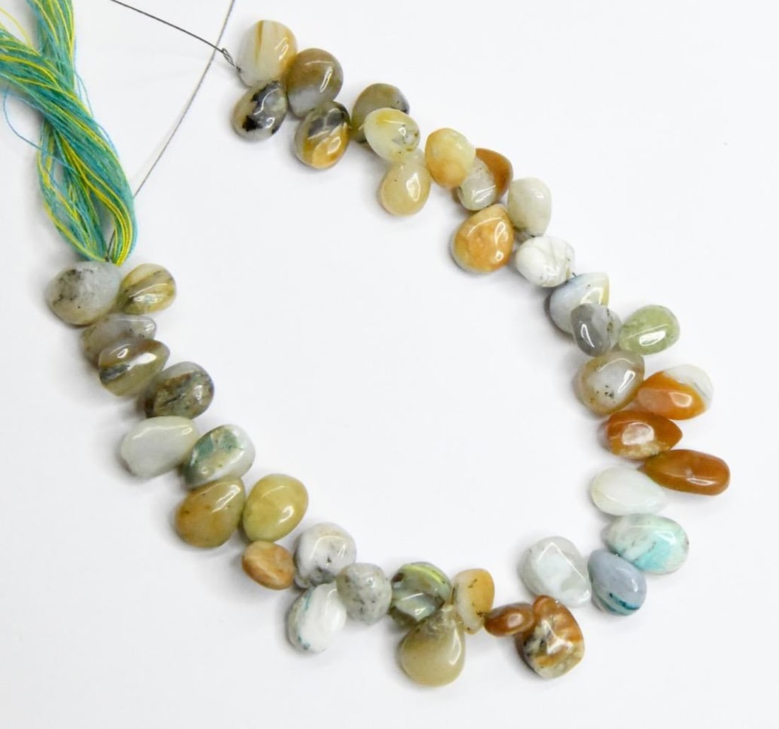 NATURAL PERUVIAN OPAL BEADS PEAR 6X8 - 7X11 MM, 7" STRAND (1 of 1)