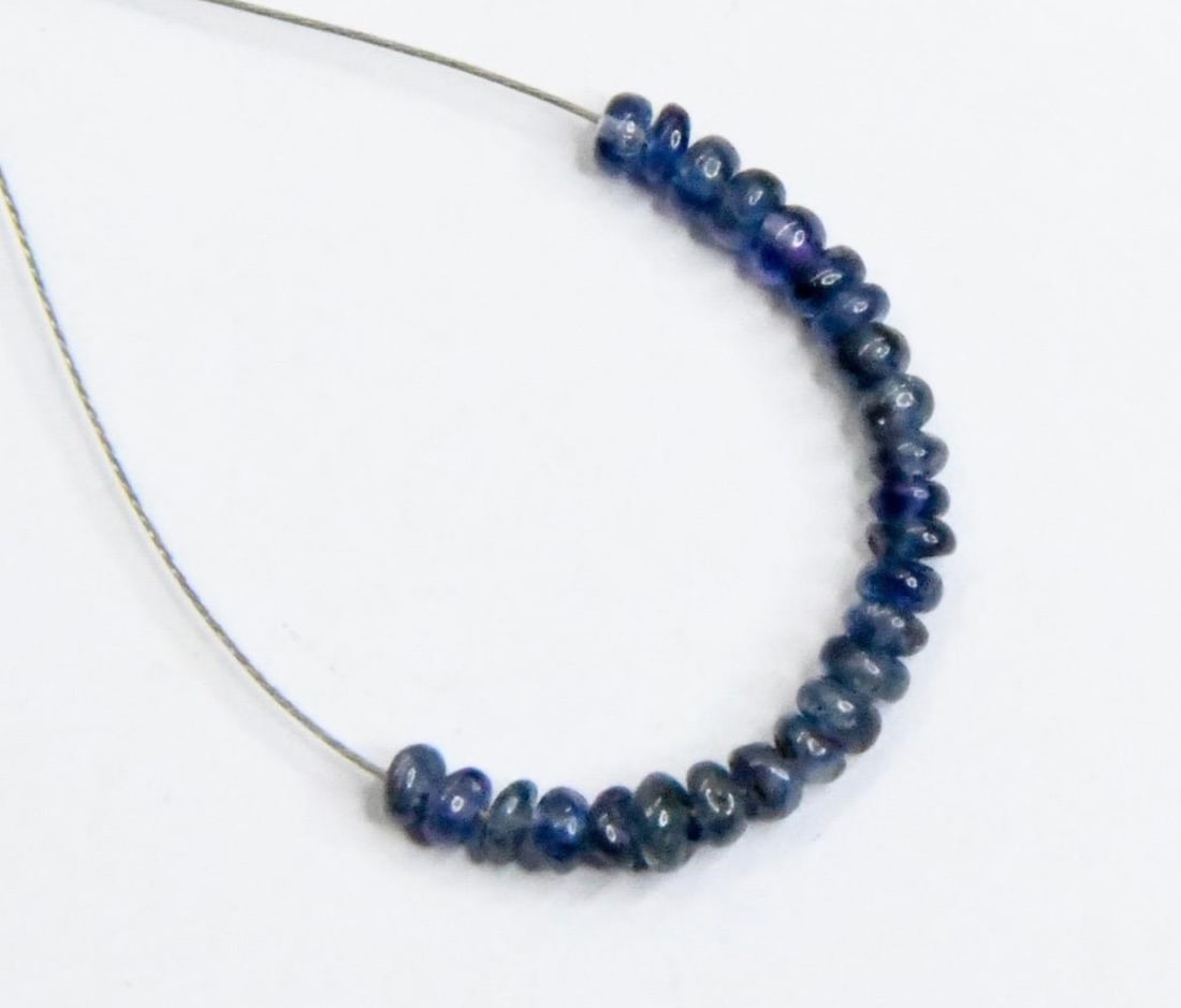 NATURAL SAPPHIRE BEADS RONDELLE 2.5 - 3 MM, 25 PCS (1 of 1)