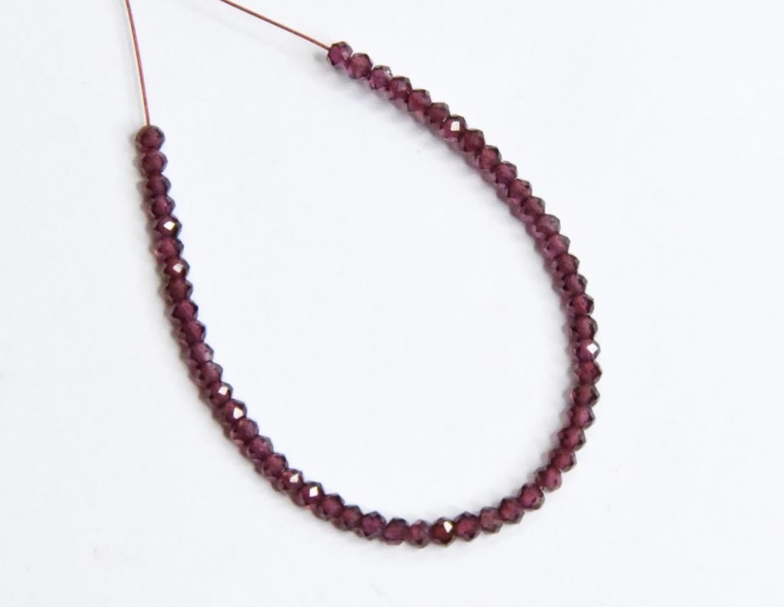 NATURAL GARNET BEADS FACETED ROUND 2 MM, 54 PCS (1 of 1)