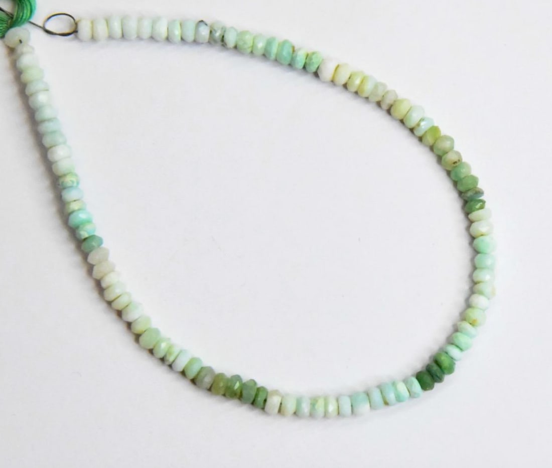 NATURAL PERUVIAN OPAL BEADS FACETED RONDELLE 3.5 MM, 7.5" STRAND (1 of 1)