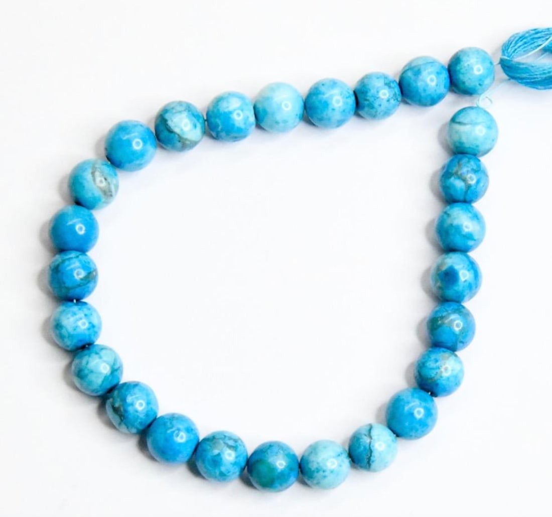 NATURAL TURQUOISE BEADS (DYED) ROUND 7 - 7.5 MM, 7" STRAND (1 of 1)