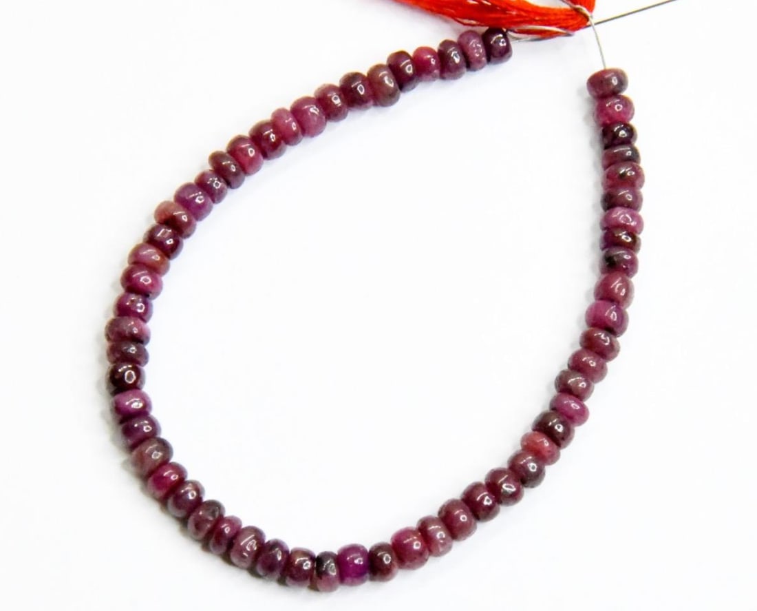 NATURAL RUBY BEADS RONDELLE 4 MM, 6" STRAND (1 of 1)