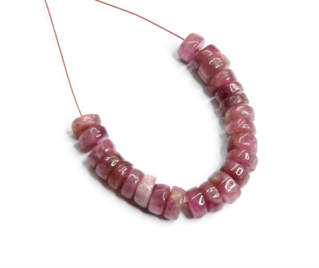 NATURAL PINK TOURMALINE BEADS TYRE 5.5 - 6 MM, 23 PCS (1 of 1)