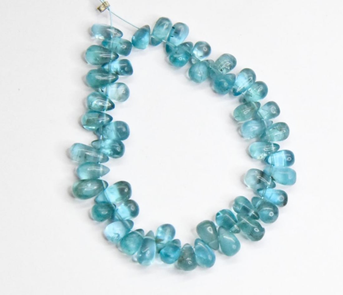 NATURAL APATITE BEADS BRIOLETTE 4X6 - 4X8 MM, 48 PCS (1 of 1)