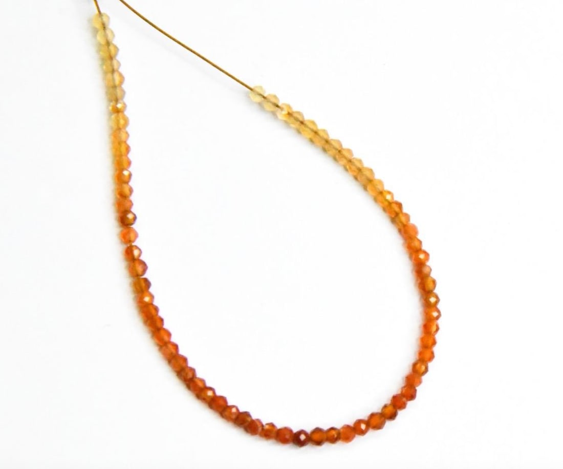 NATURAL CARNELIAN BEADS FACETED ROUND 2 MM, 79 PCS: These are natural, earth mined and hand crafted with precision. Stone: Carnelian, Stone Shape: Faceted Round, Stone Size: 2 mm, Weight: approx. 2.50 carats. The photographs are generally enlarged to s