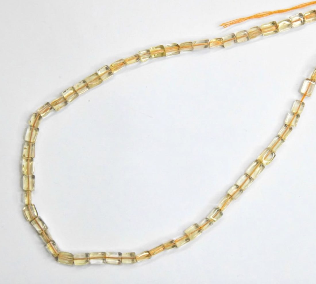 NATURAL CITRINE BEADS CUBE 3X4 - 4X6 MM, 13" STRAND (1 of 1)