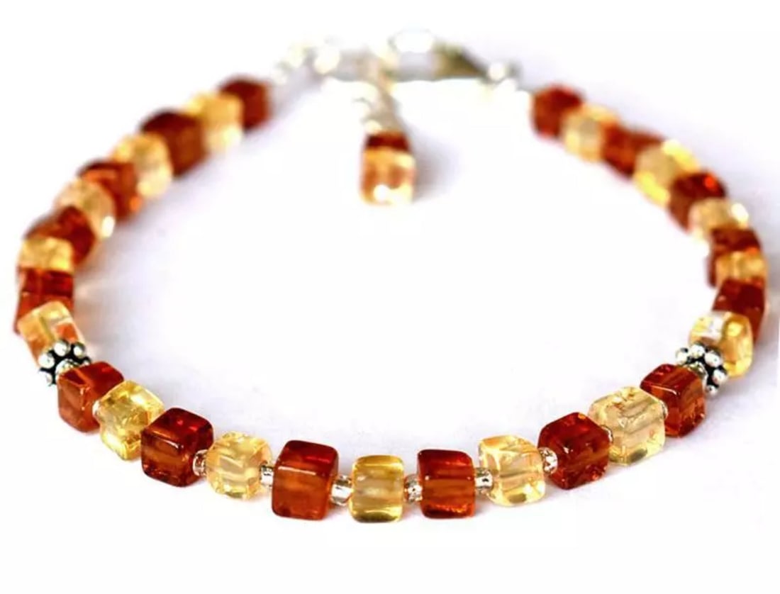 6.5 - 7.5" BRACELET NATURAL CITRINE, HESSONITE GARNET SOLID 925 SILVER: These are natural, earth mined and hand crafted with precision. Stone: Hessonite Garnet/Citrine, Stone Shape: Box, Stone Size: 3.5mm, Length: 6.5 - 7.5", Weight: approx. 25 carats. The photographs are
