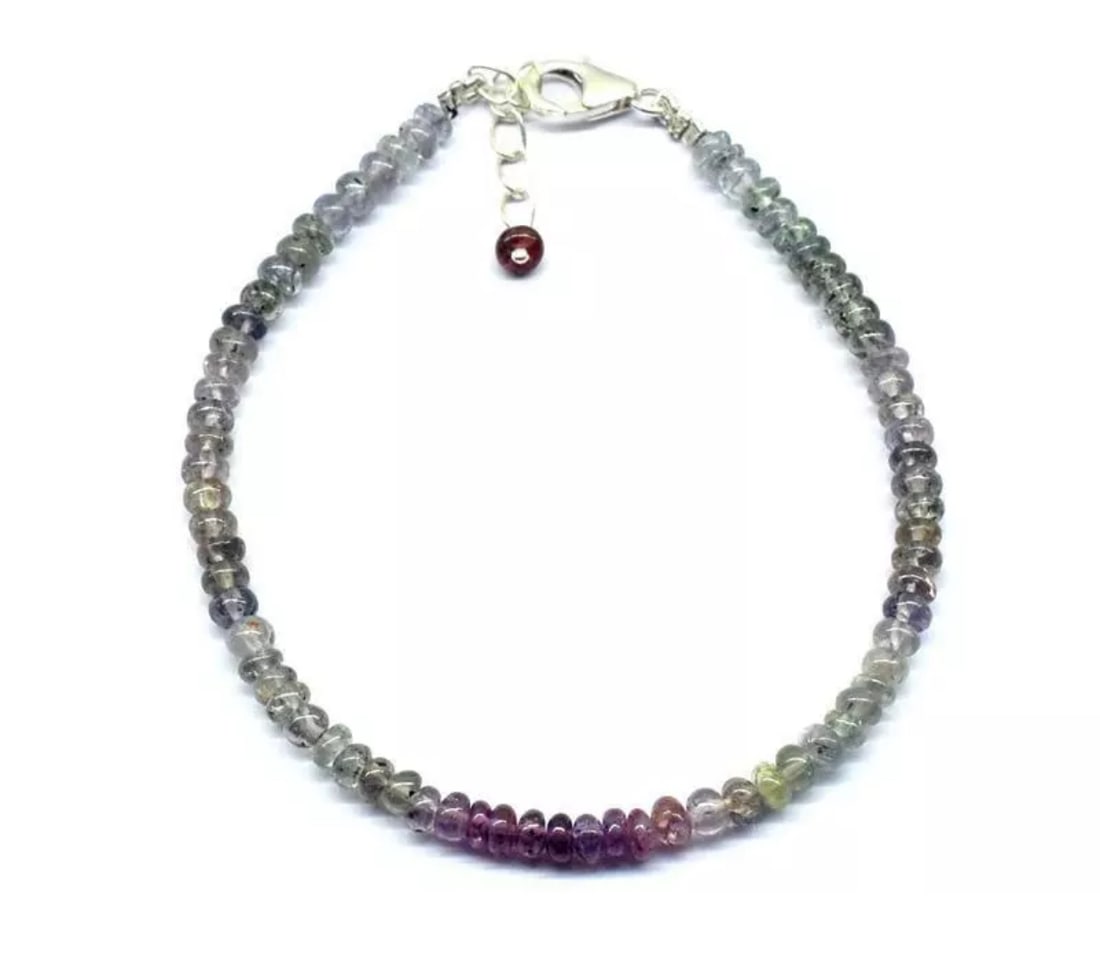 7.5 - 8" SOLID 925 SILVER BRACELET NATURAL MULTI SPINEL BEADS RONDELLE: These are natural, earth mined and hand crafted with precision. Stone:Multi Spinel, Stone Shape: Rondelle, Stone Size: 3.5 - 4 mm, Width: 2 - 2.5 mm, Length: 7.5 - 8", Weight: approx. 30.80 carats. Th