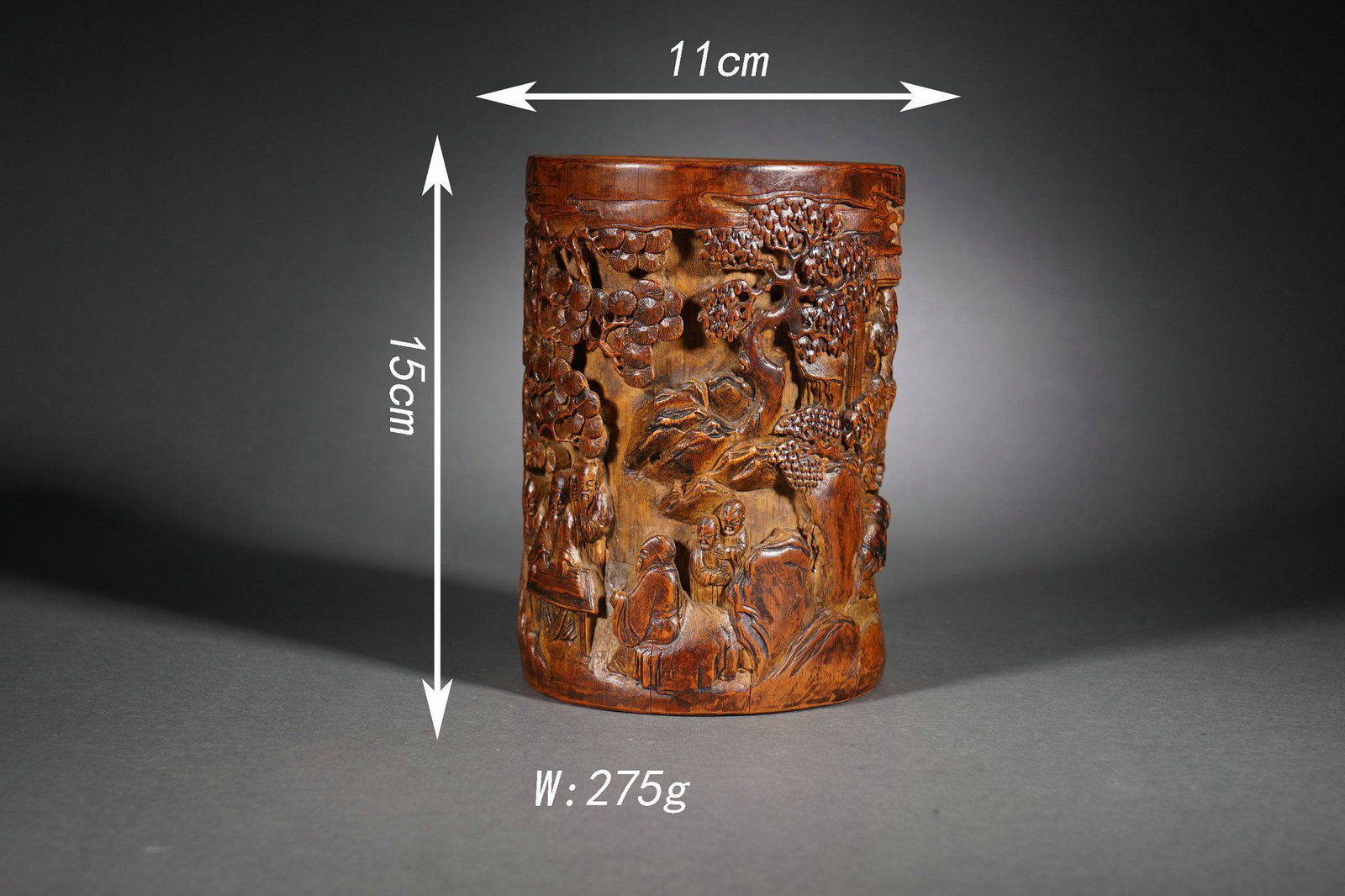 High Relief-Decorated Bamboo Figure Story Brush Pot (1 of 17)