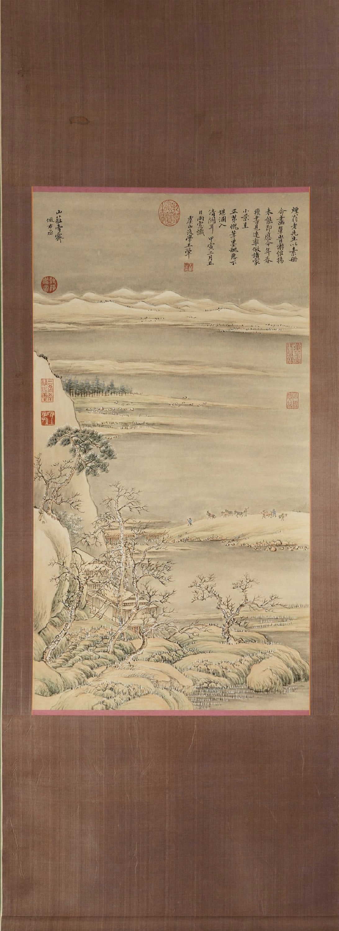 A Wang Hui Painting Snow Scenery: Length 89cm Width 48cm