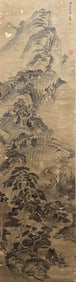 Wang Jian Landscape Painting, ink and color, hanging scroll on paper