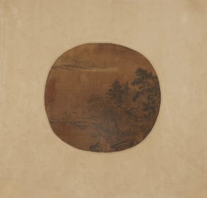 Anonymous silk painting of landscapes and people