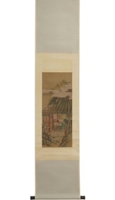 Qiu Ying Silk Landscape and Figures