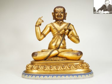 Gilded bronze statue of a guardian
