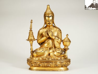 Gilded bronze statue of the guru