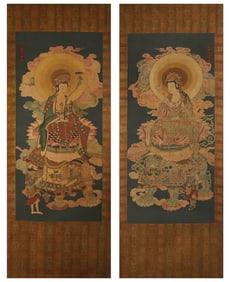 Two-point tapestry of Manjusri and Samantabhadra Bodhisattvas