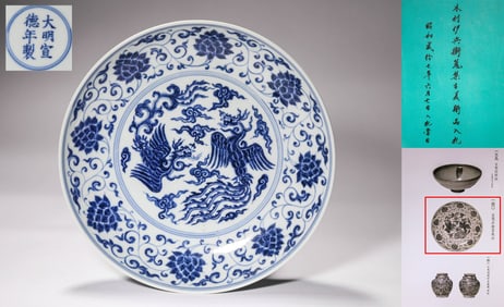 Xuande Red-Painted Cloud-Phoenix Dish