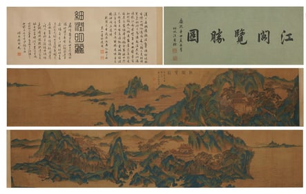 Lv Huancheng's Silk Painting of Riverside Pavilion