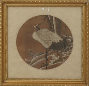 Wu Bing's Silk Painting of Cranes